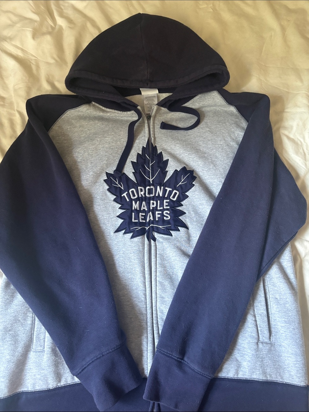 NHL Toronto Maple Leafs Gray & Navy Full-Zip Hoodie